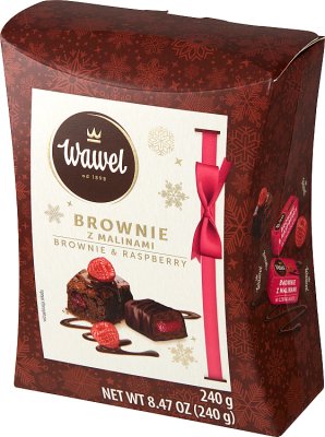 Wawel Brownie candies with raspberries