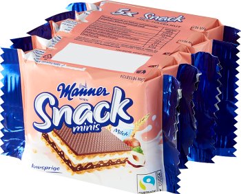 Manner Wafle Snack Minis o smaku mleczno-orzechowym 5szt