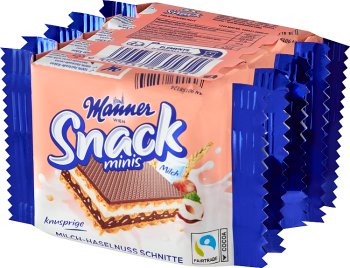 Manner Wafle Snack Minis with milk and nut flavor 5 pcs