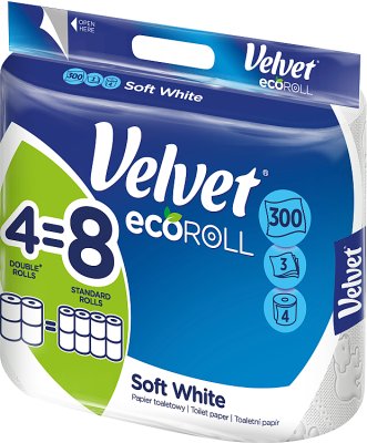 Velvet ecoRoll Delikatnie biały  papier toaletowy