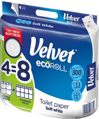 Velvet ecoRoll Delikatnie biały  papier toaletowy