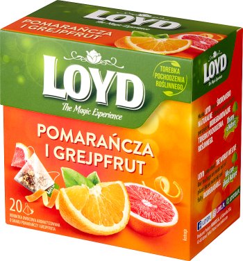 Té de frutas Loyd con sabor a naranja y pomelo