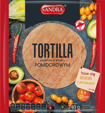Sandra Tortilla pszenna o smaku pomidorowym