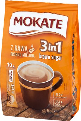 Mokate 3in1 Brown Sugar Bebida de café instantáneo en polvo