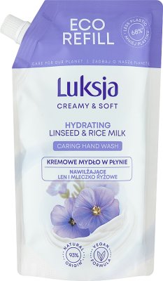 Luksja Creamy & Soft Kremowe mydło w płynie nawilżające len i mleczko ryżowe