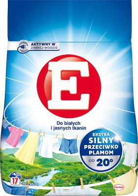 E Washing powder for white and light fabrics