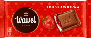 Wawel Czekolada mleczna nadziewana truskawkowa