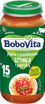 Паста BoboVita с помидорами, ветчиной и перцем