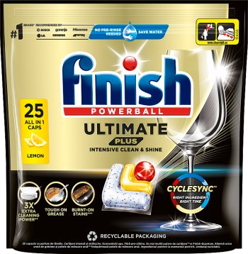 Finish Ultimate Plus Lemon Dishwasher Capsules