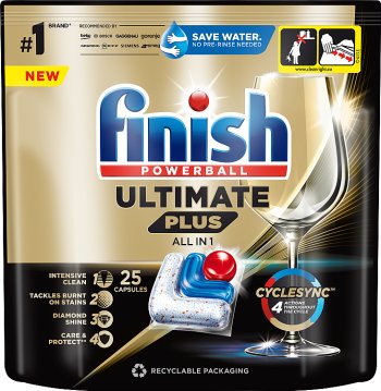 Finish Ultimate Plus Fresh Capsules for washing dishes in the dishwasher