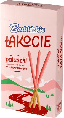 Beskidzkie Paluszki w polewie  o smaku truskawkowym