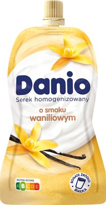 Danio Homogenized cheese with a vanilla flavor
