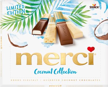 Merci Coconut Collection 4 tipos de especialidades de chocolate con coco