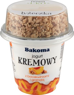 Bakoma Cream yogurt with peaches and granola