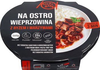 Meal Box Na ostro wieprzowina z  ryżem i warzywami