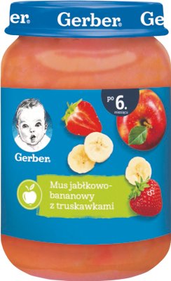 Gerber Яблочно-банановый мусс с клубникой