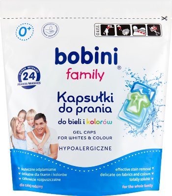 Bobini Family Cápsulas de lavado para tejidos blancos y de colores