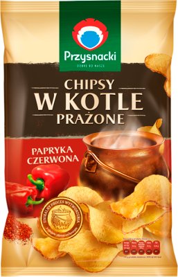 Przysnacki-Chips in einem Kessel geröstete rote Paprika