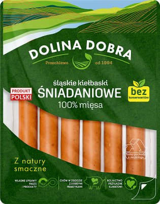 Dolina Dobra Śląskie kiełbaski  śniadaniowe 100% mięsa