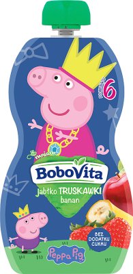 BoboVita Peppa Pig Apple and strawberry mousse with banana