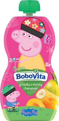 BoboVita Peppa Pig Mousse de pera con plátano y albaricoque