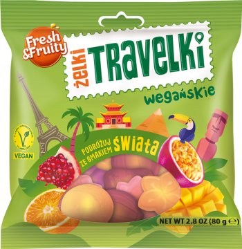 Fresh & Fruity Żelki travelki  wegańskie smaki świata