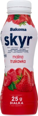 Bakoma Jogurt pitny skyr  typu islandzkiego malina truskawka