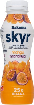 Bakoma Skyr bebiendo yogur tipo islandés, mango, maracuyá