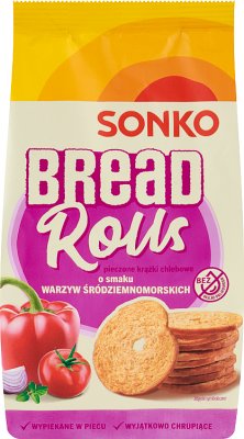 Rollos de pan Sonko Aros de pan horneados con sabor a verduras mediterráneas