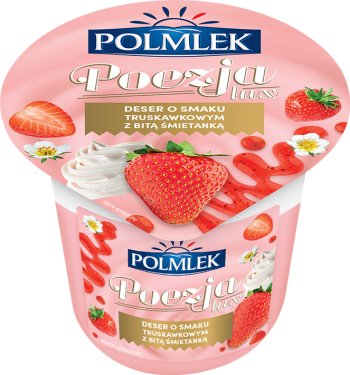 Polmlek Poezja Lux Dessert mit Erdbeergeschmack und Schlagsahne