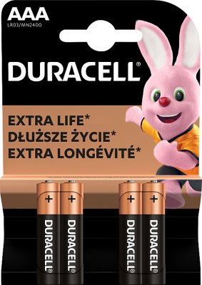 Duracell AAA LR03/MN2400 1.5V Alkaline batteries 4 pieces