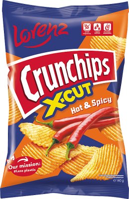 Crunchips X-Cut Chipsy ziemniaczane o smaku ostro-pikantnym