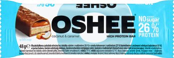 Oshee Chocolate con leche rico en proteínas con sabor a coco y relleno de caramelo
