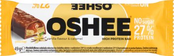 Oshee High-protein milk chocolate with vanilla flavor and caramel filling