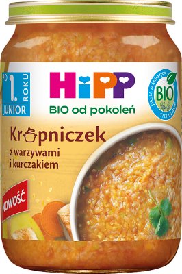 HiPP BIO Крупничек с овощами и курицей 