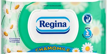 Regina Nawilżany papier toaletowy  z ekstraktem z rumianku i aloesu