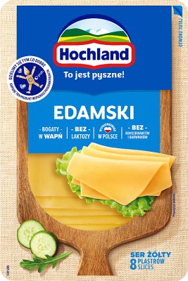 Hochland Yellow Edam cheese in slices 