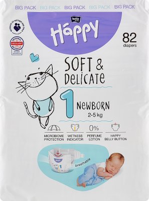 Bella Baby Happy Pieluszki jednorazowe 1 newborn 2-5 kg