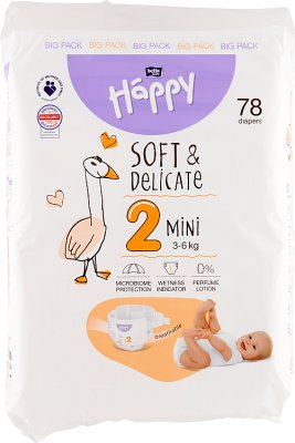 Bella Baby Happy Pieluszki  jednorazowe 2 mini 3-6 kg