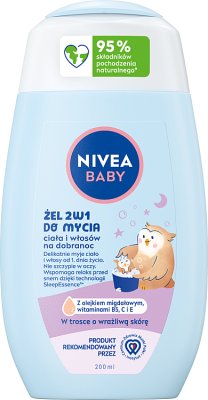 Nivea Baby Gel 2в1 для мытья тела и волос перед сном. 