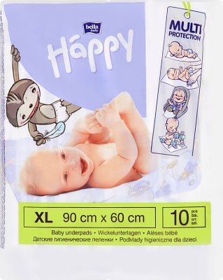Bella Baby Happy Podkłady  higieniczne dla dzieci XL 90 cm x 60 cm