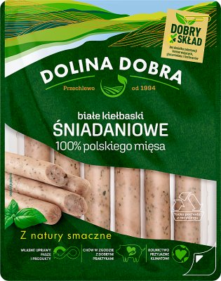Dolina Dobra Salchichas blancas para el desayuno, 100% carne 