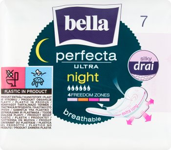 Compresas sanitarias Bella Perfecta Ultra Night Silky Drai 