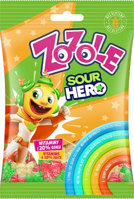 Mieszko Zozole Sour Hero Смесь витаминных желе со вкусом вишни, ананаса и арбуза 