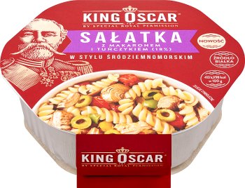 King Oscar Salad with pasta and tuna 18%, Mediterranean style 