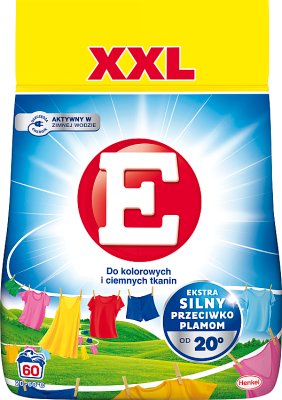 E XXL Waschpulver für farbige und dunkle Textilien 