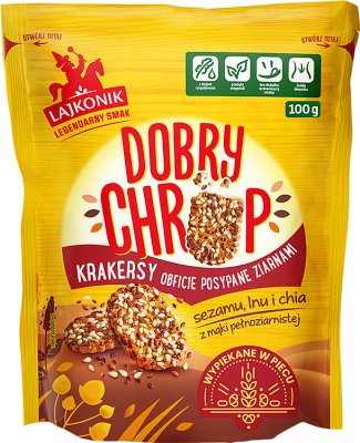 Лайконик Добрый Хруп Крекеры, щедро посыпанные кунжутом, льном и чиа