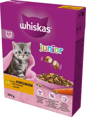 Сухой корм Whiskas Junior для котят с вкусной курицей. 