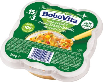 BoboVita Mild curry with chicken and mango vegetables and rice 