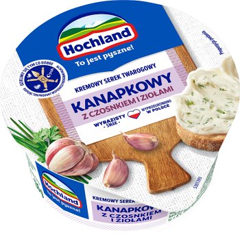 Hochland Sándwich cremoso de requesón con ajo y hierbas 